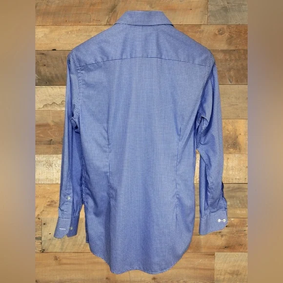 Eton Men’s Blue & White Slim Fit Long Sleeve Dress Shirt. Size 41 / 16 - Medium - Picture 2 of 13